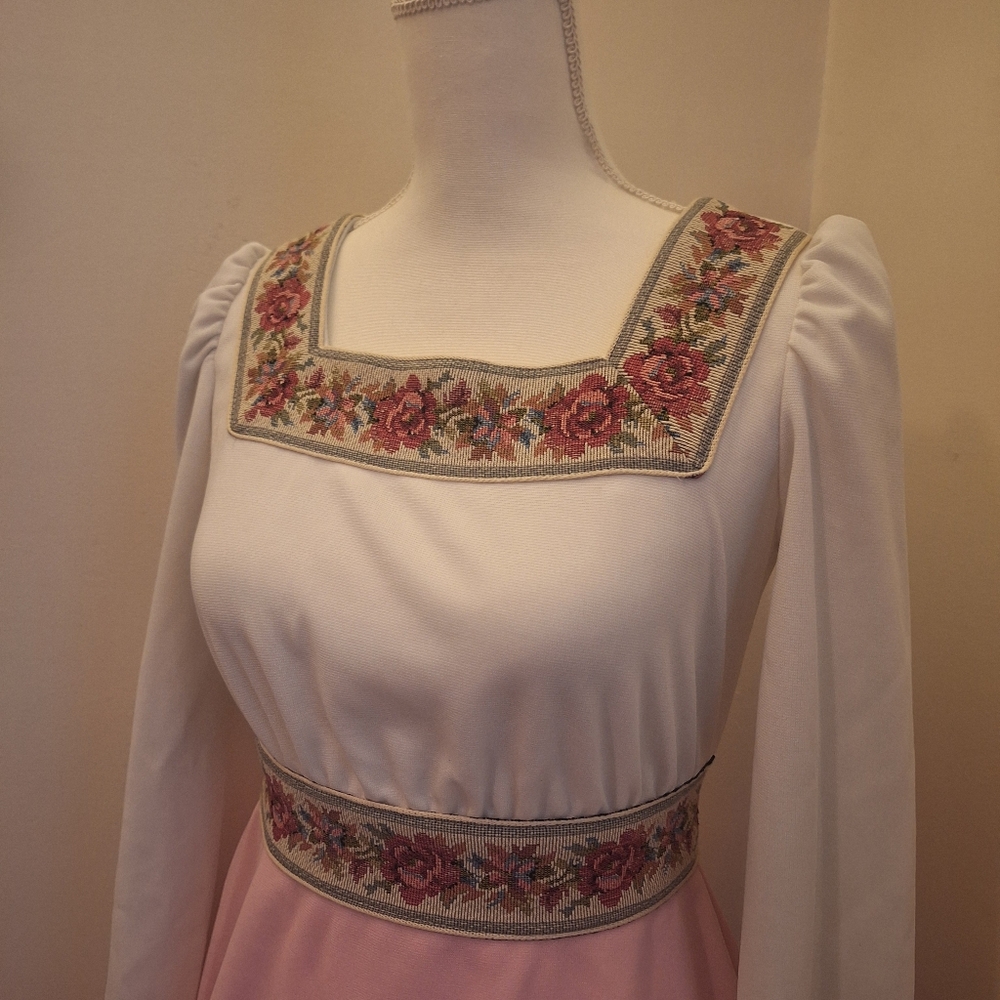 60s Vicky Vaughn Empire Waist Maxi Long Dress (Junior) Party Prom Bridesmaid
